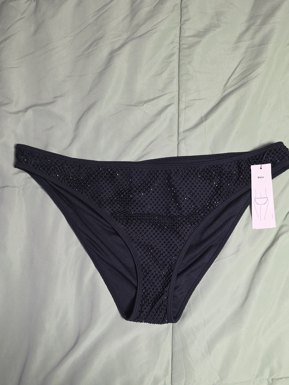 No Boundaries Faux Rhinestone Bikini Bottoms